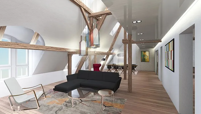 podkrovní apartmá 2 — vizualizace 01