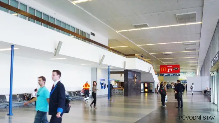 koncept úprav příletové haly, Terminál 1 Praha — vizualizace 02