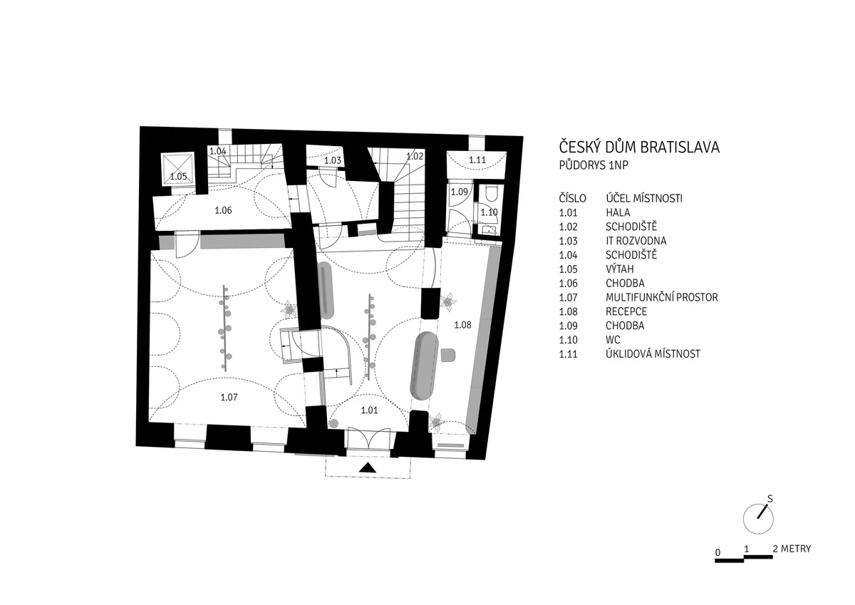 Český dům Bratislava — výkres 21, 1. NP