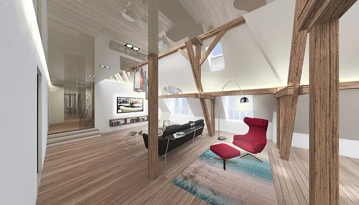 podkrovní apartmá 2 — vizualizace 05