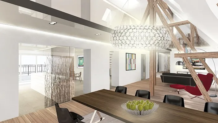 podkrovní apartmá 2 — vizualizace 04