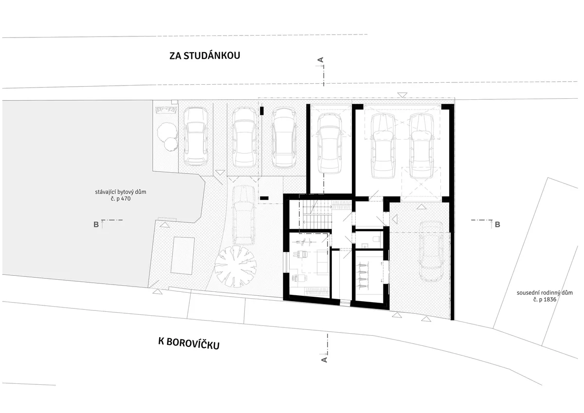 minivila Kunratice — výkres 05, 1. NP
