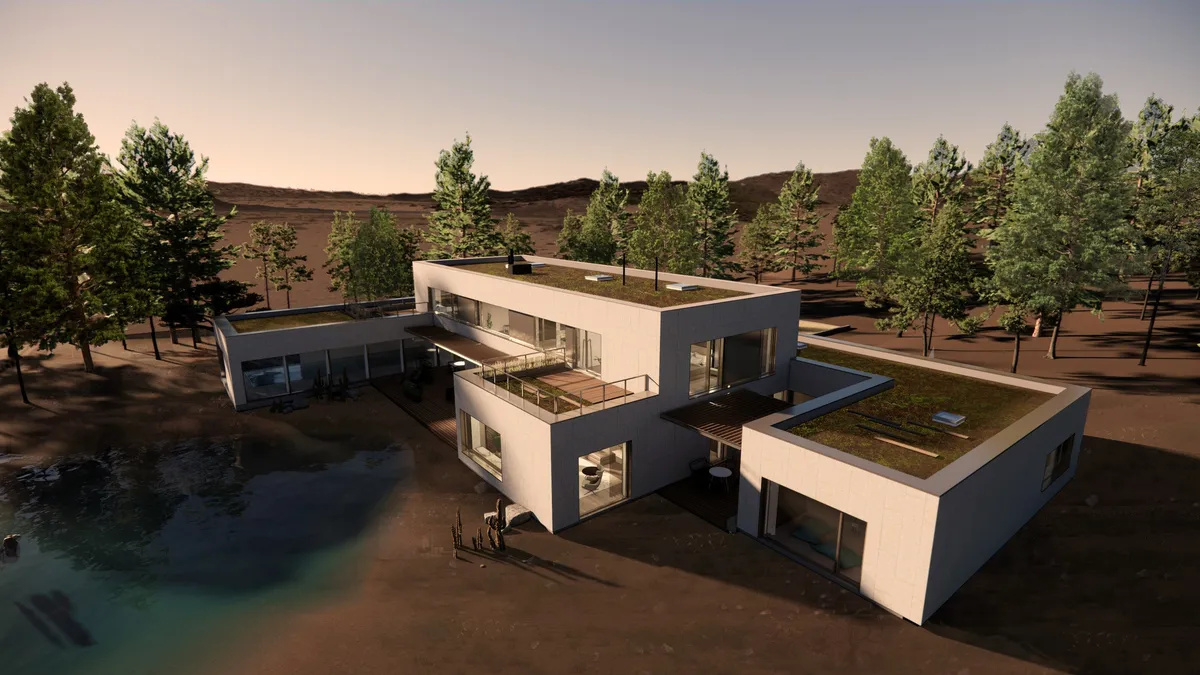 vila v Mexiku — vizualizace 05, nadhled