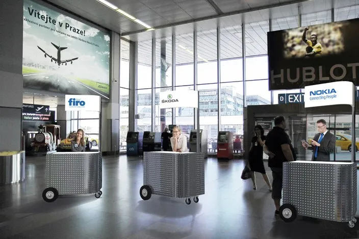 mobilní přepážky, Letiště Praha — vizualizace 01